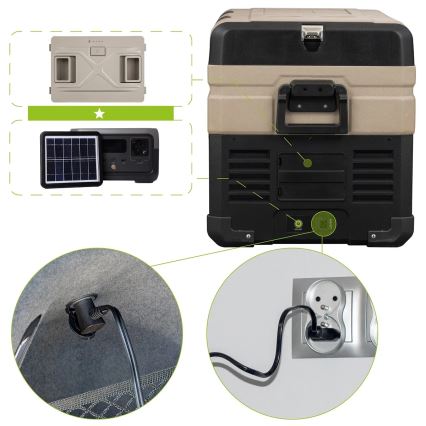 Portable car refrigerator with LCD display 39 l 230V/12V/24V brown