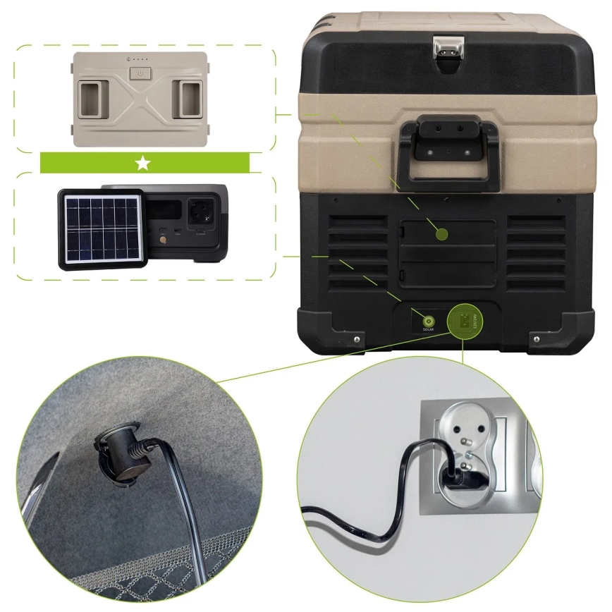 Portable car refrigerator with LCD display 39 l 230V/12V/24V brown