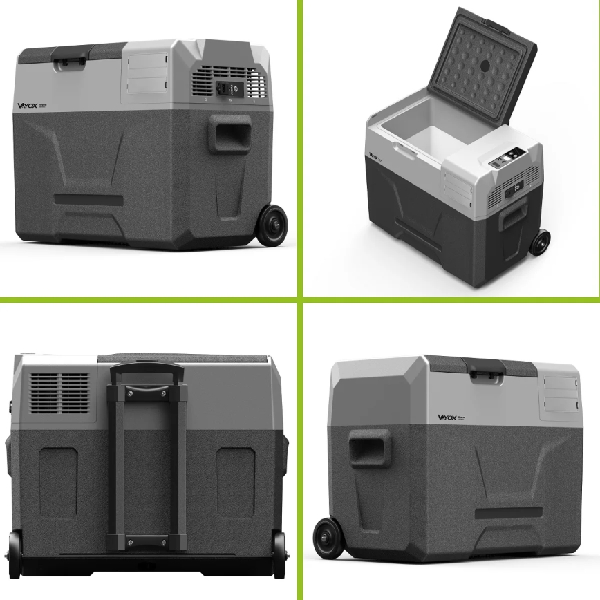 Portable car refrigerator with LCD display 40 l 230V/12V/24V black