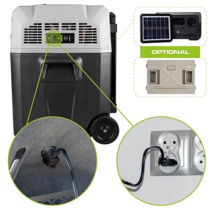 Portable car refrigerator with LCD display 40 l 230V/12V/24V black