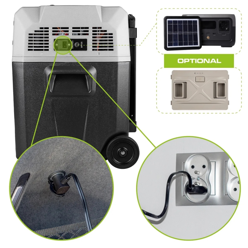Portable car refrigerator with LCD display 40 l 230V/12V/24V black