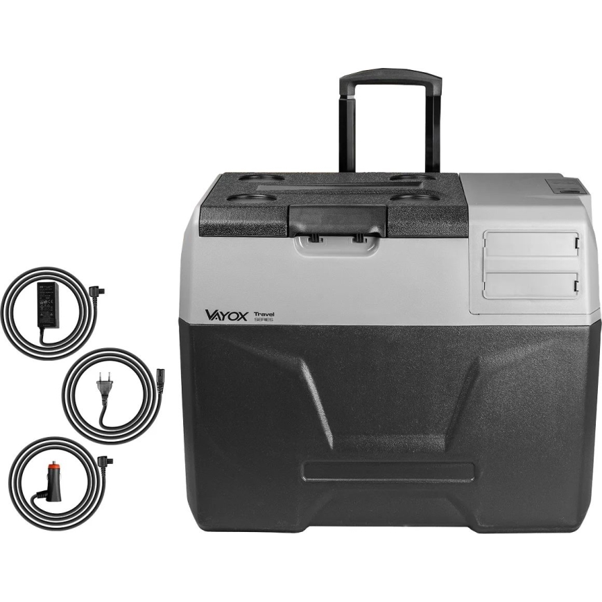 Portable car refrigerator with LCD display 40 l 230V/12V/24V black