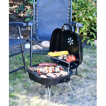 Portable charcoal grill black
