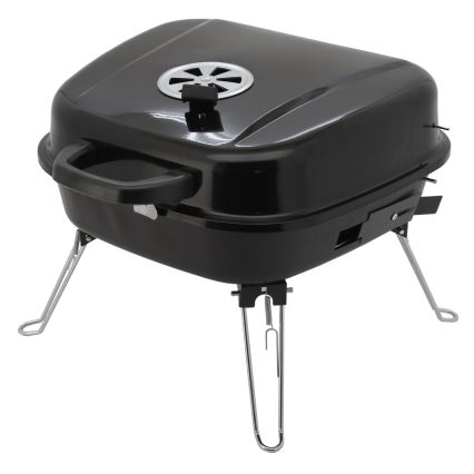 Portable charcoal grill black