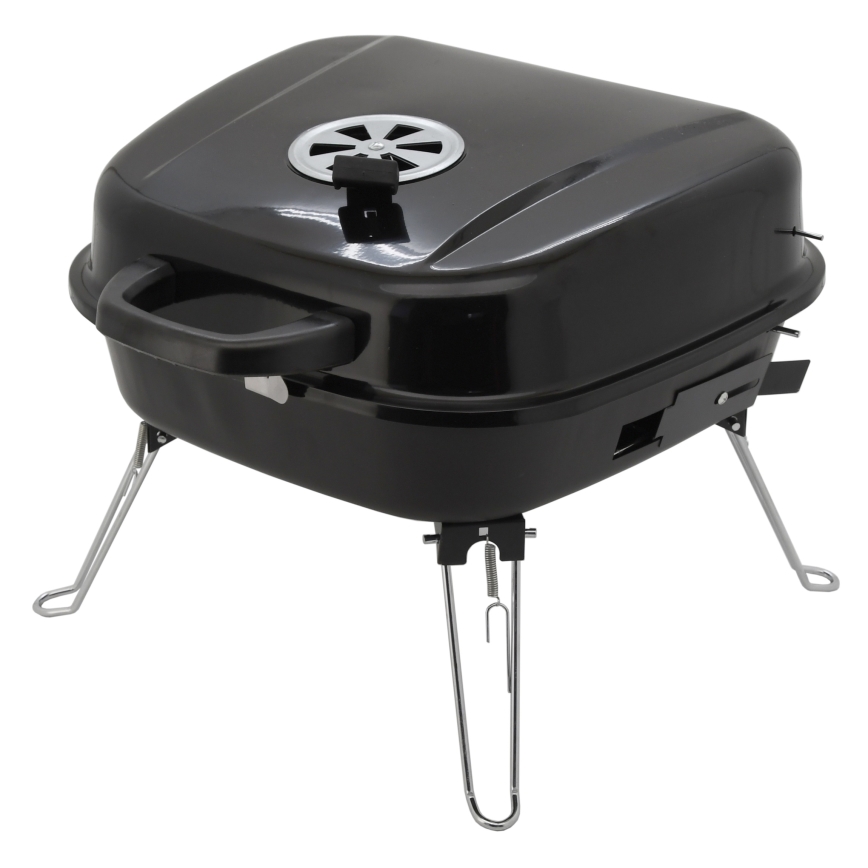 Portable charcoal grill black
