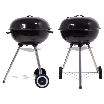 Portable charcoal grill black