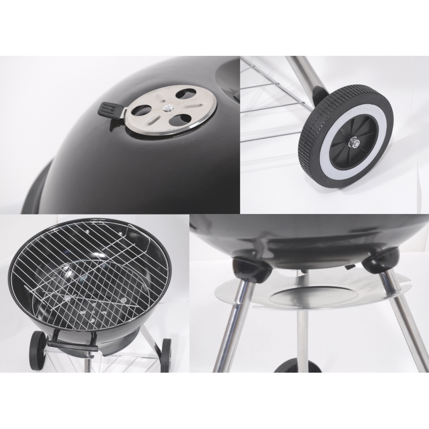 Portable charcoal grill black