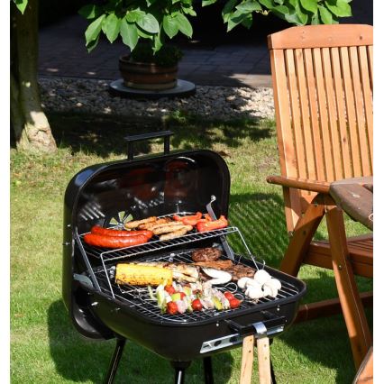 Portable charcoal grill black