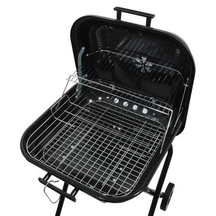 Portable charcoal grill black