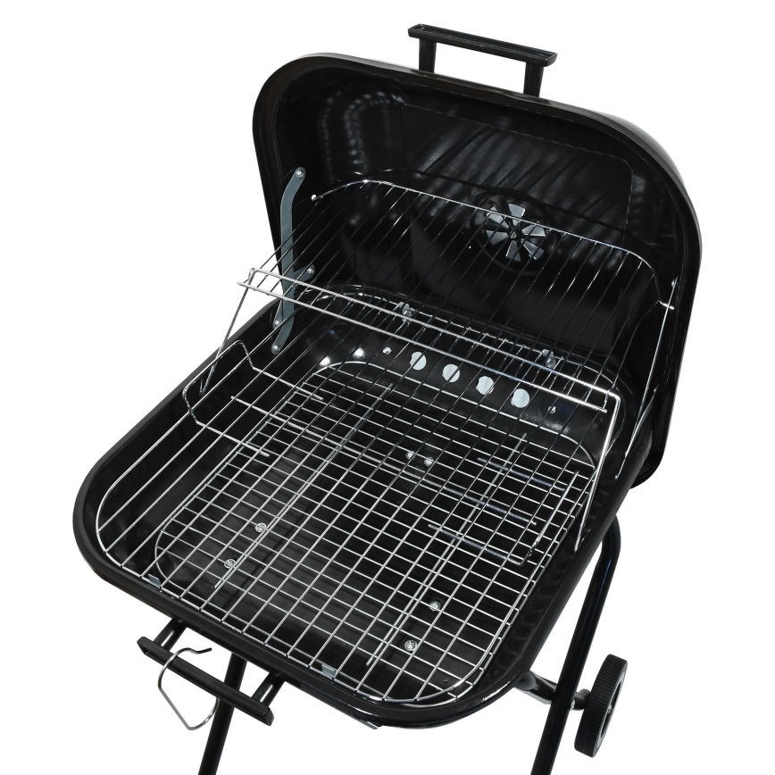 Portable charcoal grill black