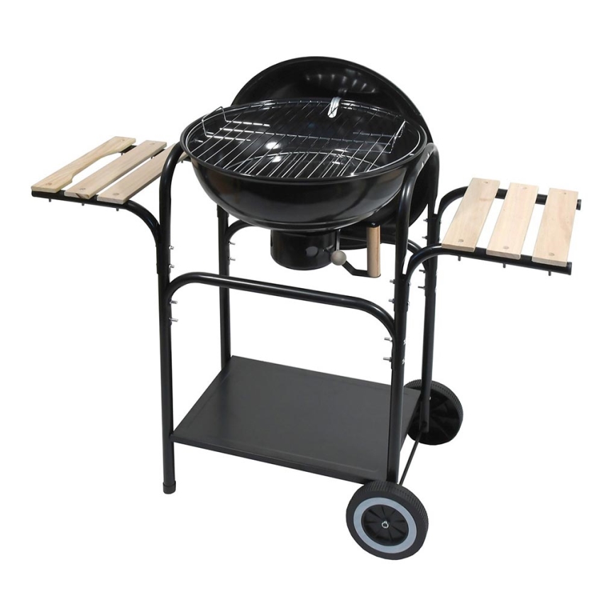 Portable charcoal grill black/wood