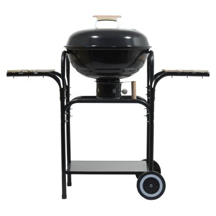 Portable charcoal grill black/wood
