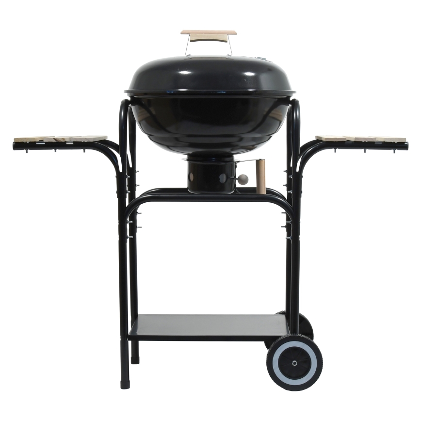 Portable charcoal grill black/wood