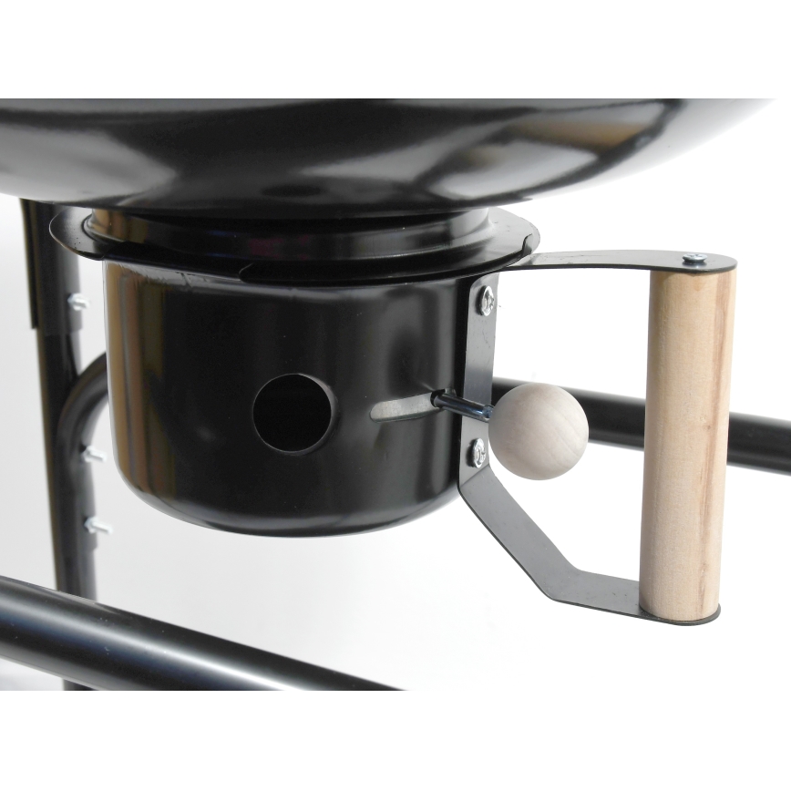 Portable charcoal grill black/wood