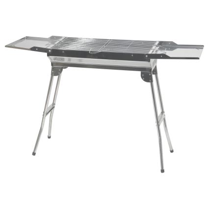 Portable charcoal grill shiny chrome