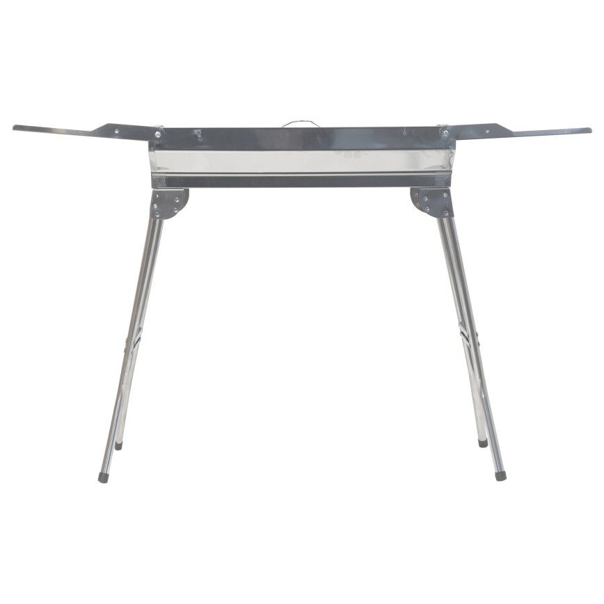 Portable charcoal grill shiny chrome