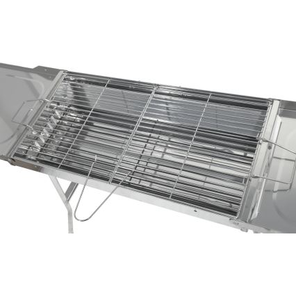 Portable charcoal grill shiny chrome