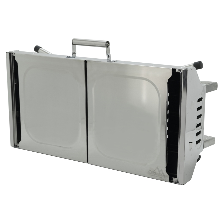 Portable charcoal grill shiny chrome