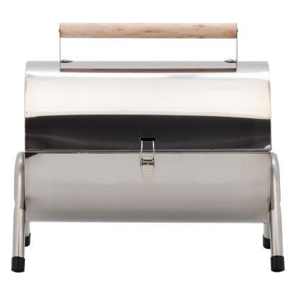 Portable charcoal grill shiny chrome
