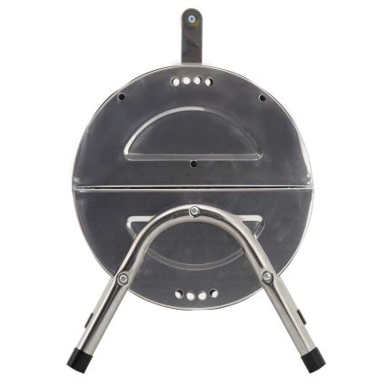 Portable charcoal grill shiny chrome