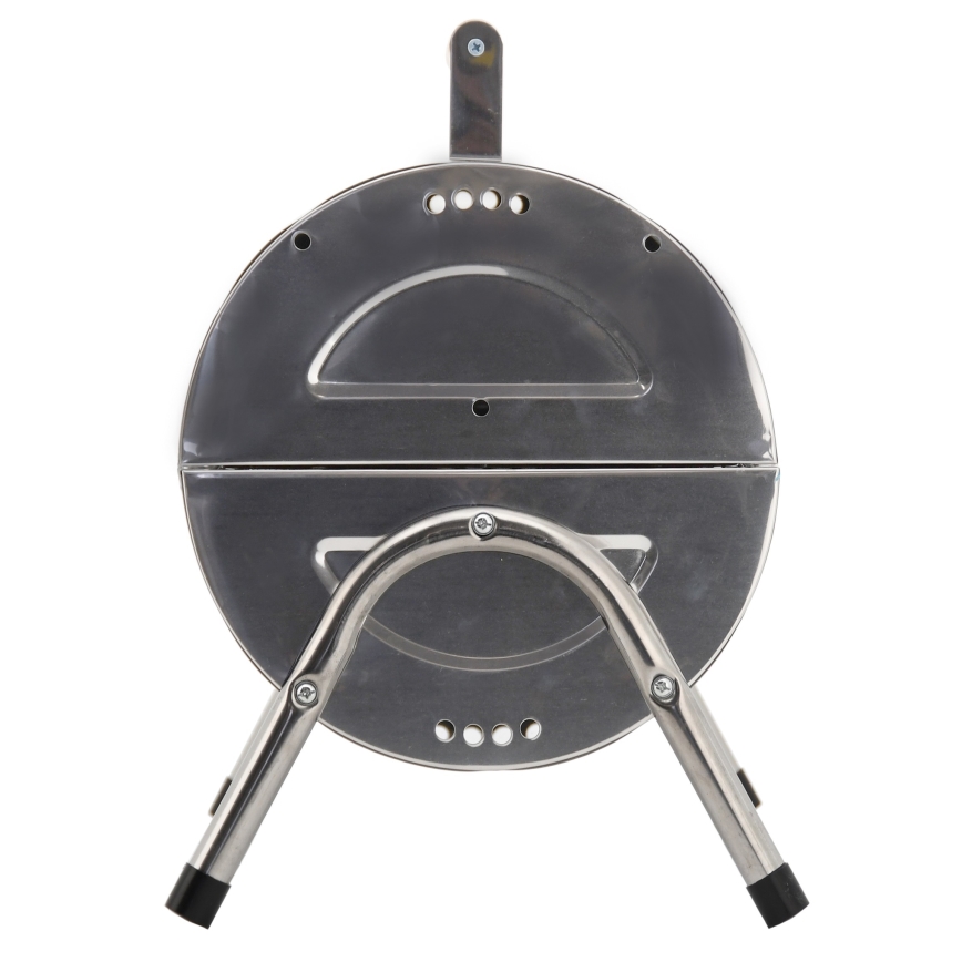 Portable charcoal grill shiny chrome