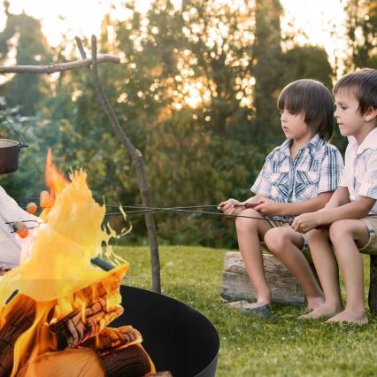 Portable Wood-Burning Fire Pit 57x30 cm Black