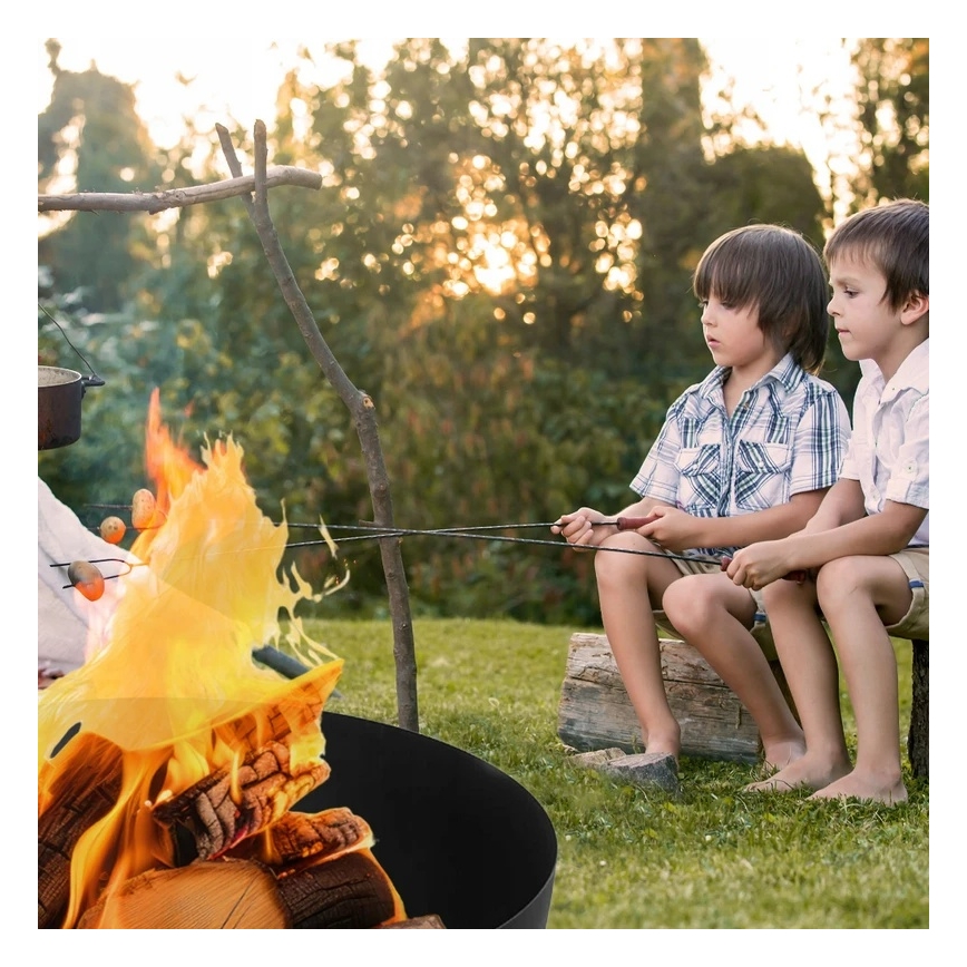 Portable Wood-Burning Fire Pit 57x30 cm Black