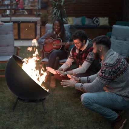 Portable Wood-Burning Fire Pit 57x30 cm Black