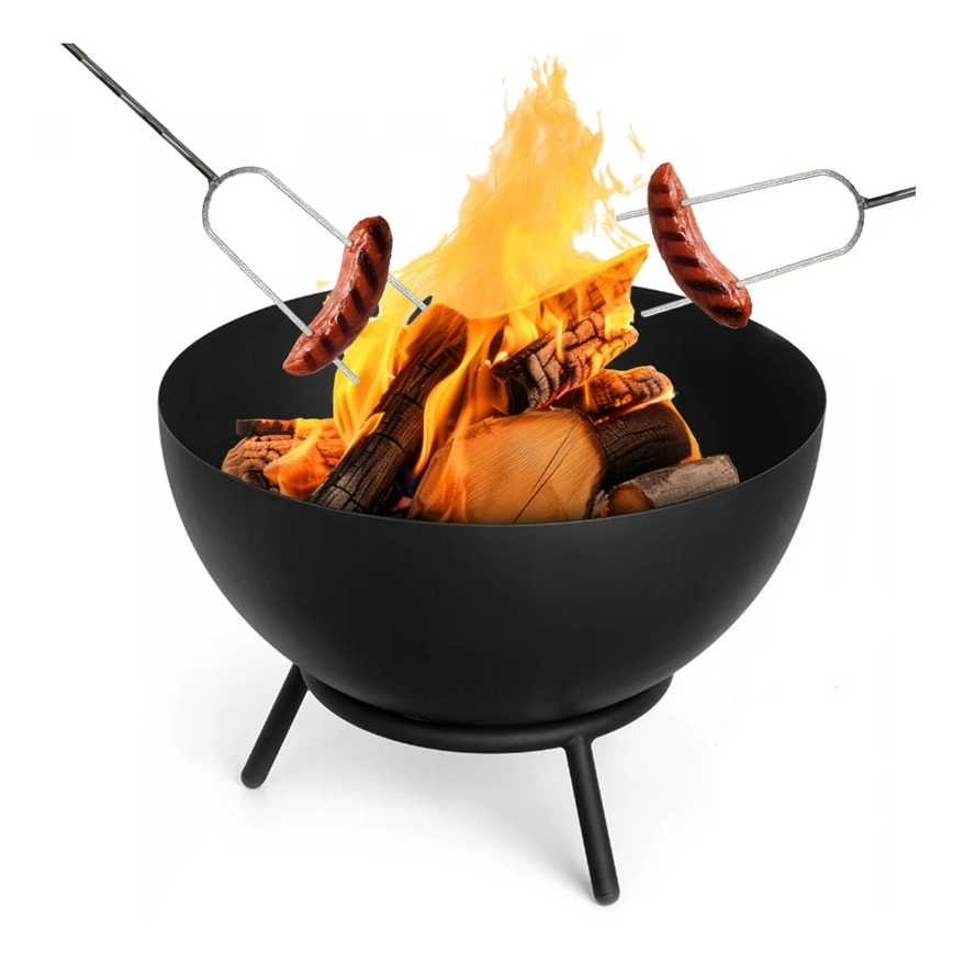 Portable Wood-Burning Fire Pit 57x30 cm Black