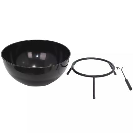Portable Wood-Burning Fire Pit 57x30 cm Black