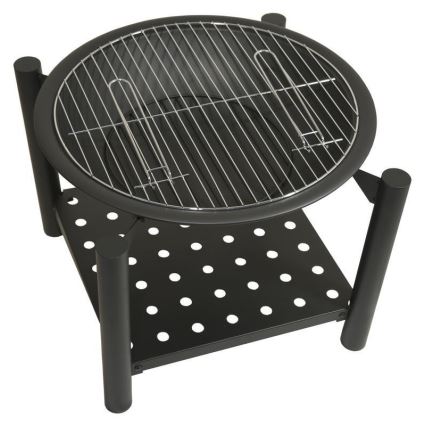 Portable wood campfire with a grate 48 cm