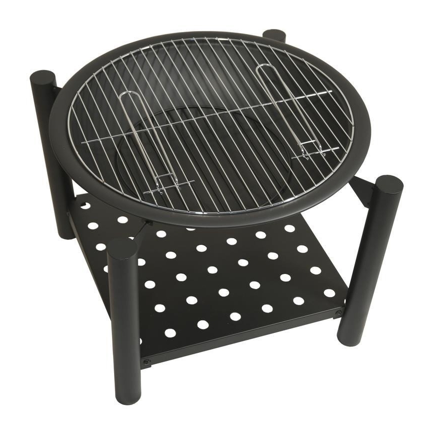 Portable wood campfire with a grate 48 cm