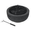 Portable wood campfire with grate anthracite