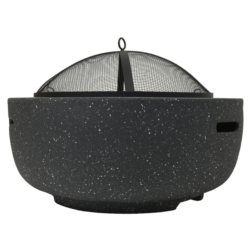 Portable wood campfire with grate anthracite
