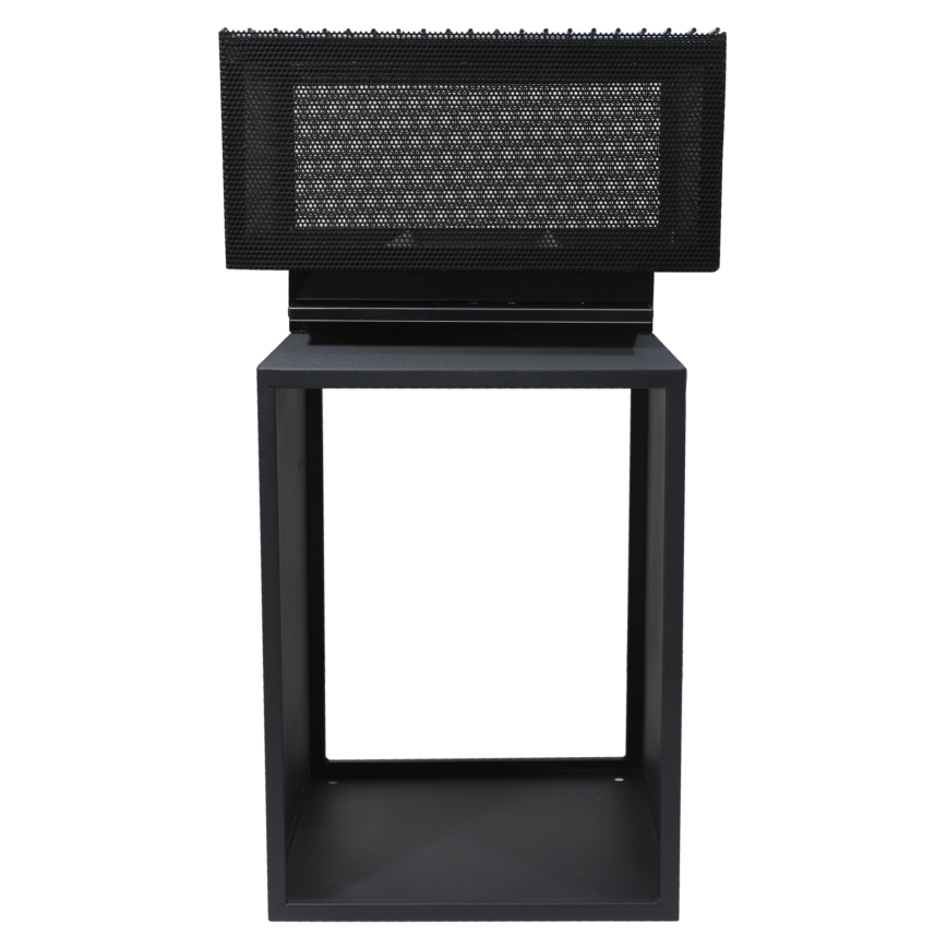 Portable wood campfire with grate black