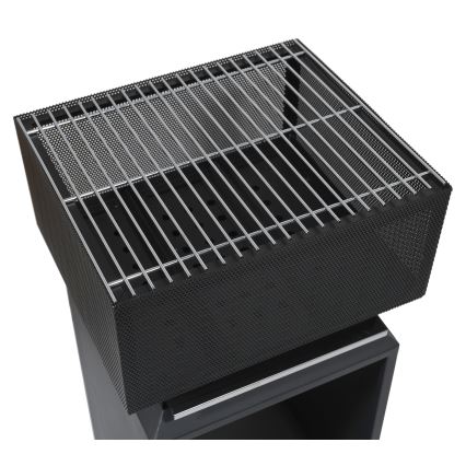 Portable wood campfire with grate black