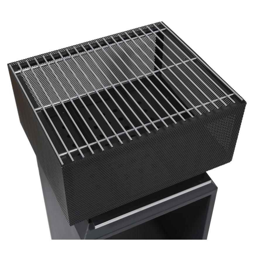 Portable wood campfire with grate black