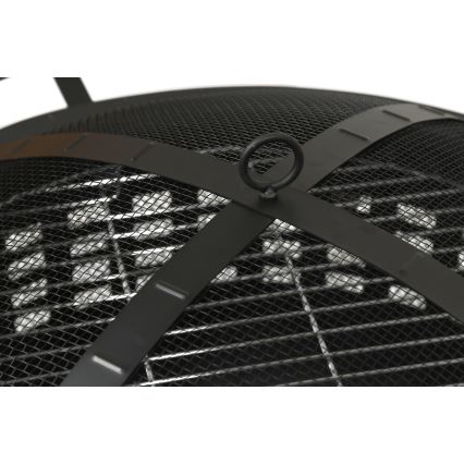Portable wood campfire with grate black