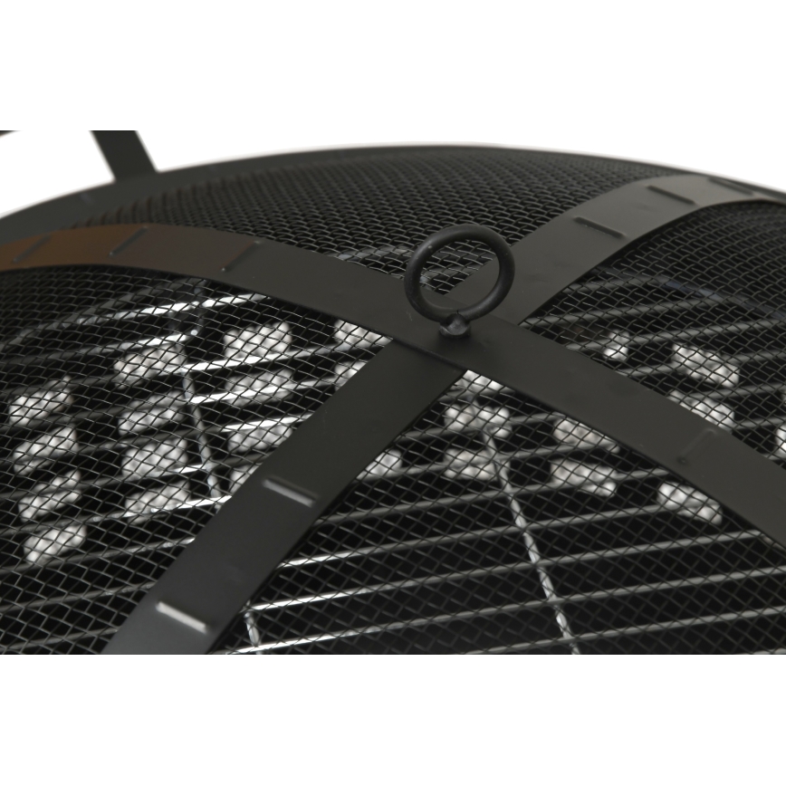 Portable wood campfire with grate black