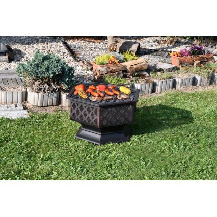 Portable wood campfire with grate black/patina