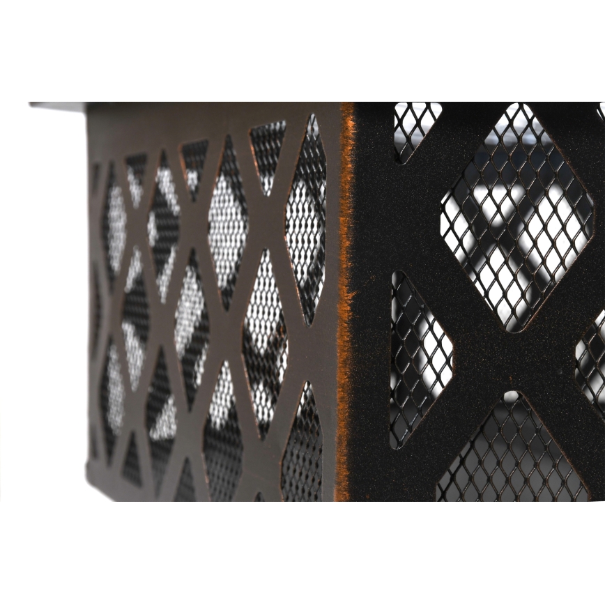 Portable wood campfire with grate black/patina