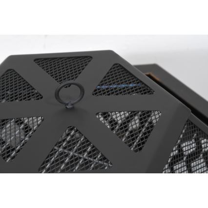 Portable wood campfire with grate black/patina