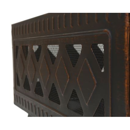 Portable wood campfire with grate black/patina