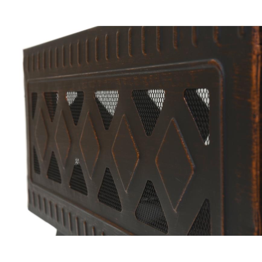Portable wood campfire with grate black/patina