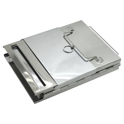 Portable wood grill shiny chrome