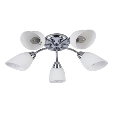 PORTOS Flush-Mount Chandelier, 5×E14/10W/230V, Polished Chrome