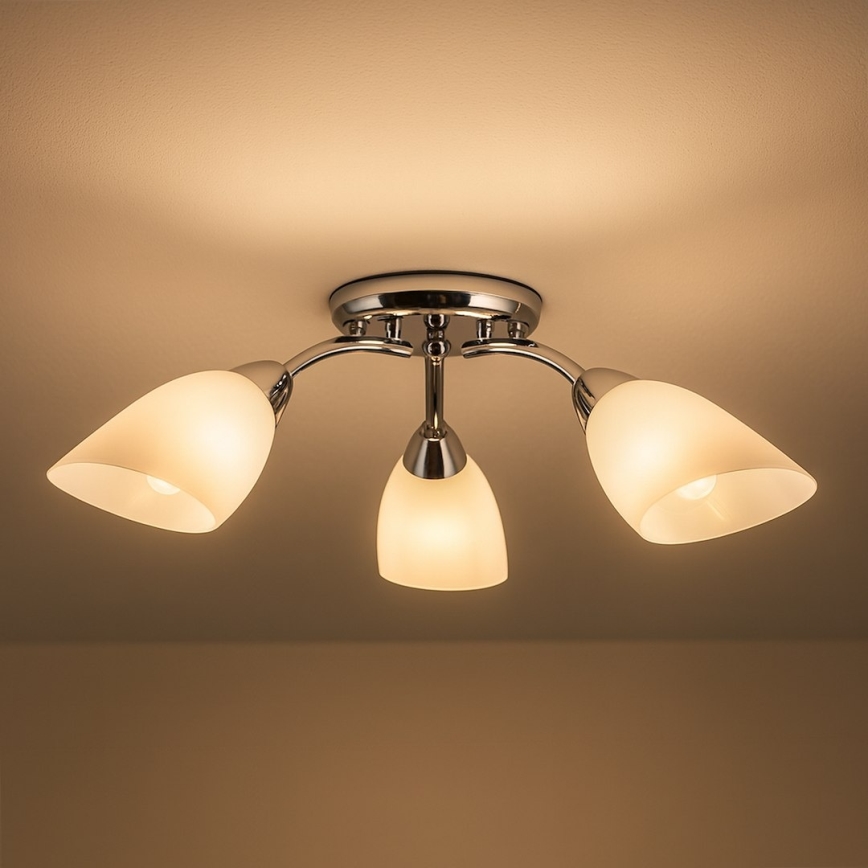 PORTOS flush-mounted ceiling light 3xE14/10W/230V, polished chrome