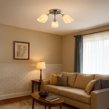 PORTOS flush-mounted ceiling light 3xE14/10W/230V, polished chrome