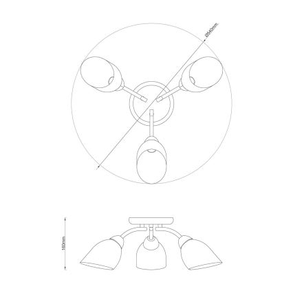 PORTOS flush-mounted ceiling light 3xE14/10W/230V, polished chrome