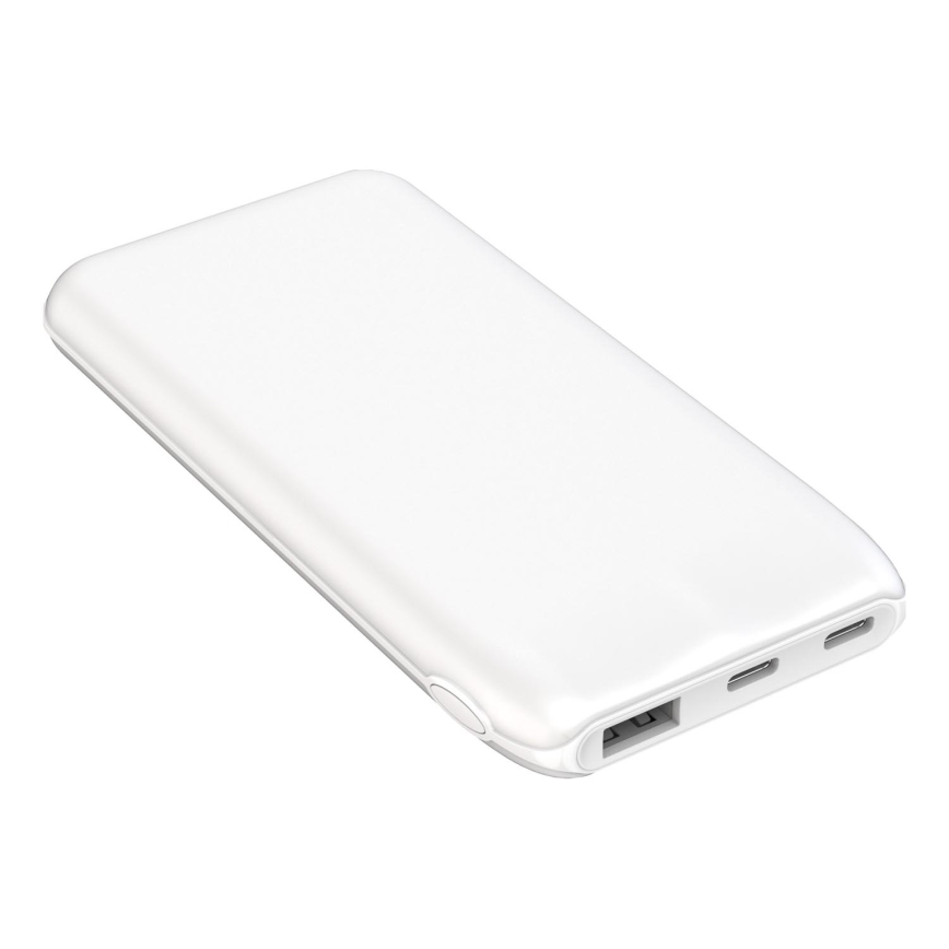 Power Bank 10000 mAh 10W Power Delivery 2xUSB-C + 1xUSB-A white